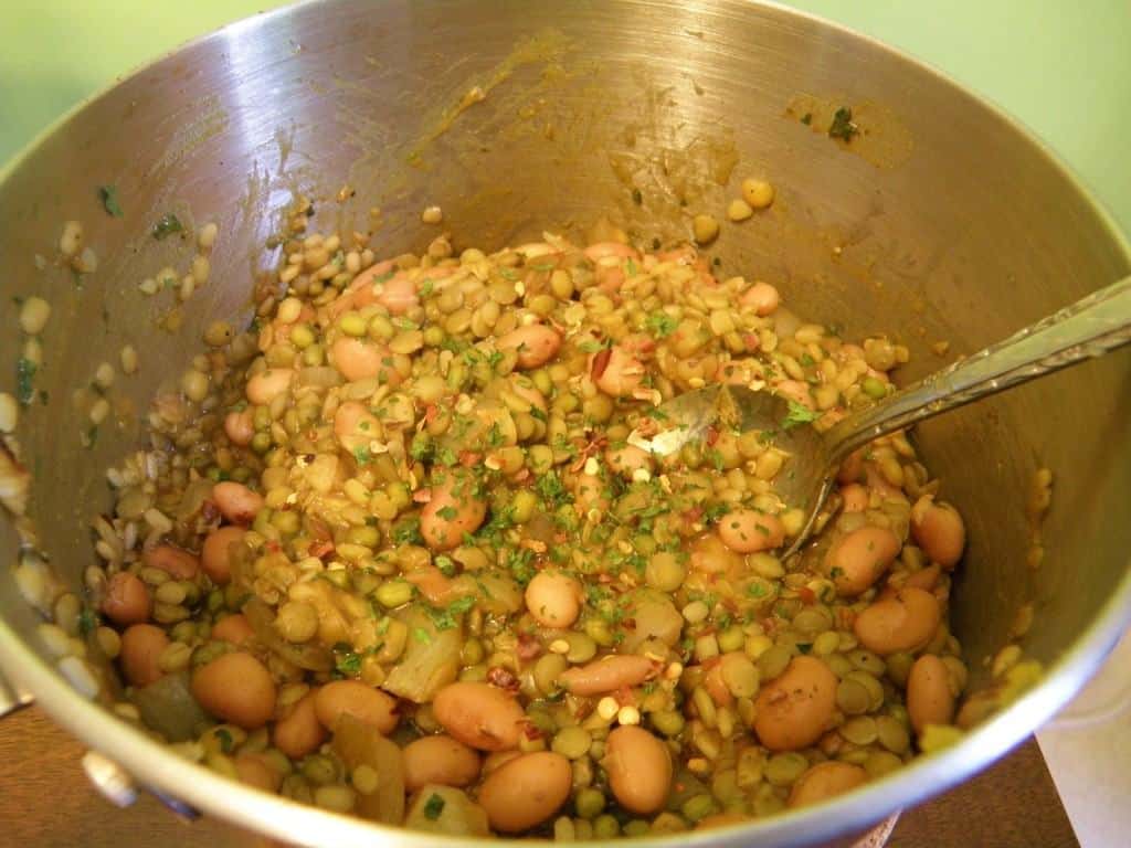 Delicious moong bean lentil pinto curry