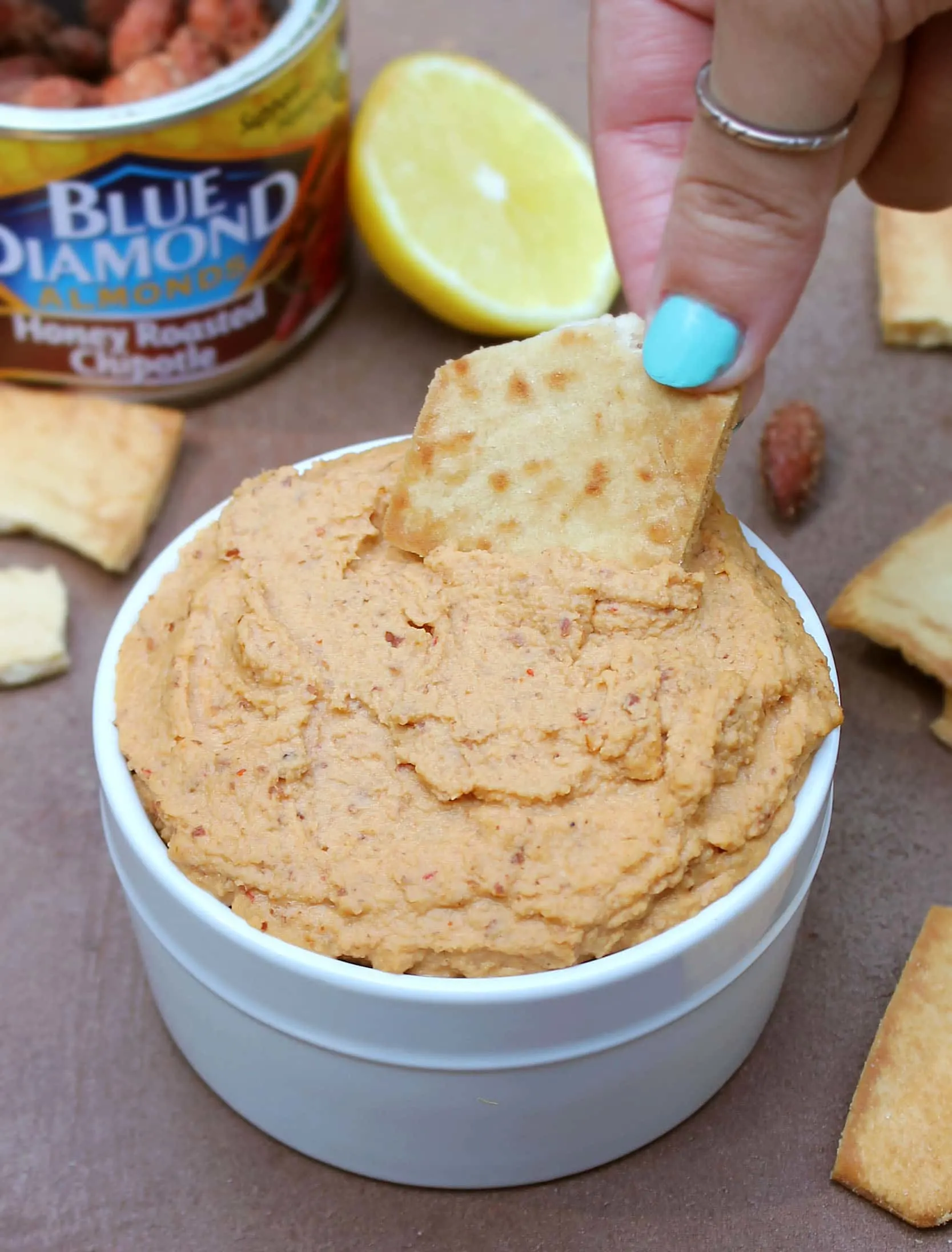 honeyn roasted chipotle almond hummus