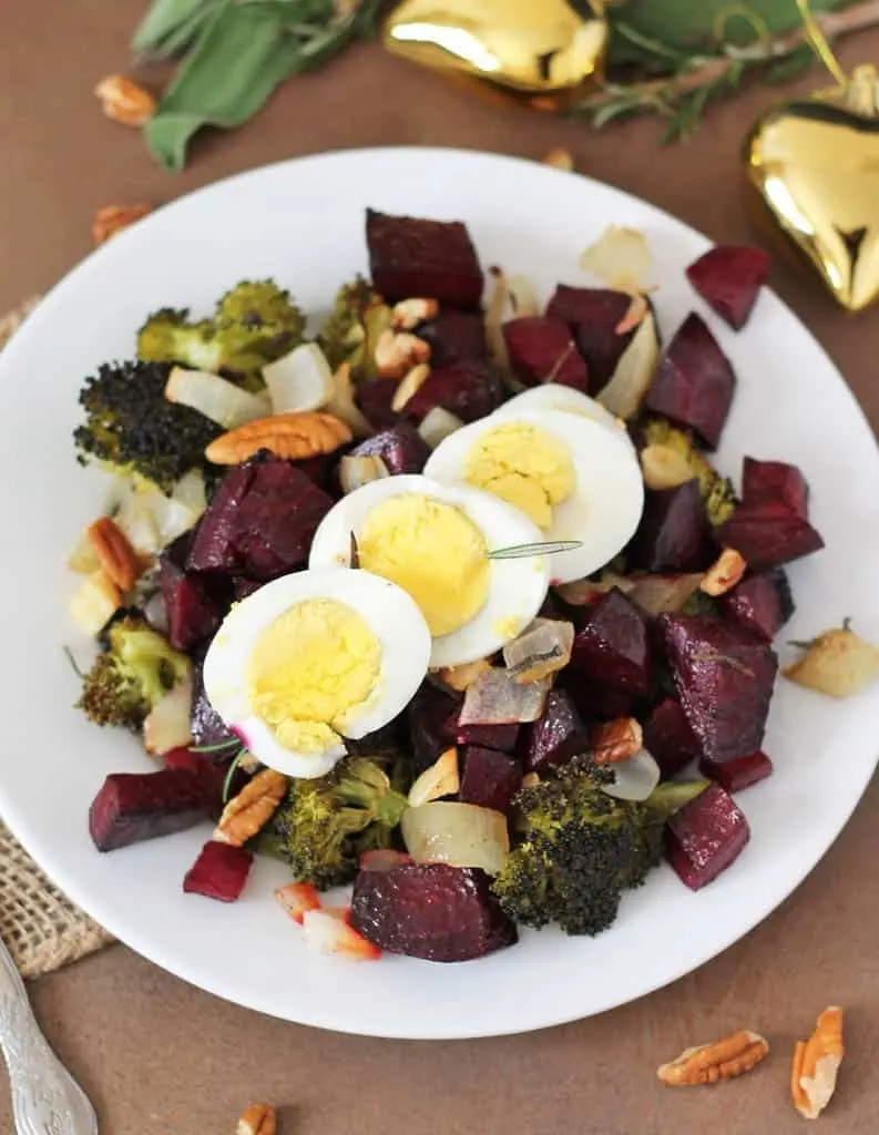 Roasted Beets Broccoli Christmas Salad