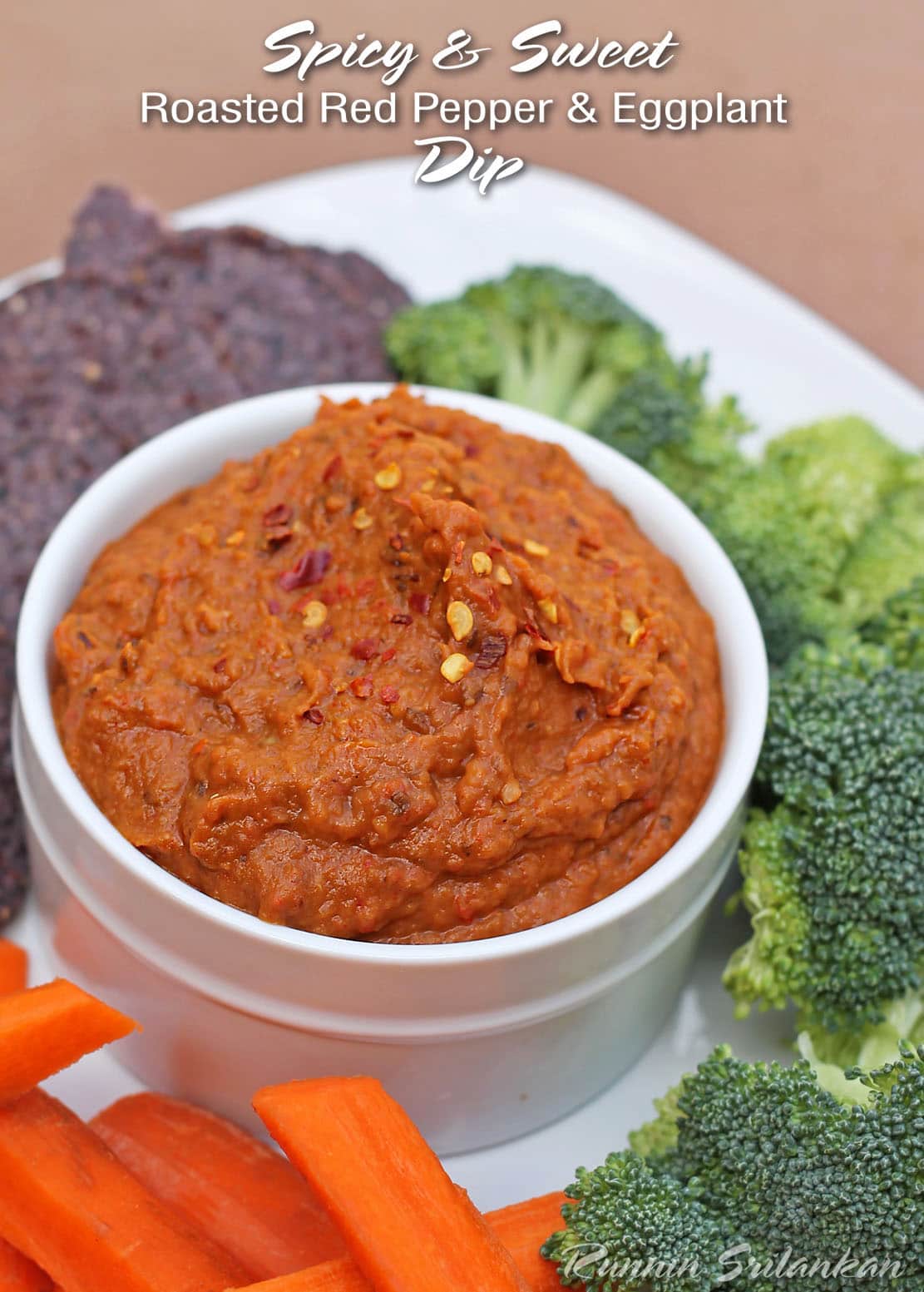 Roasted Eggplant And Red Pepper Dip {recipe}