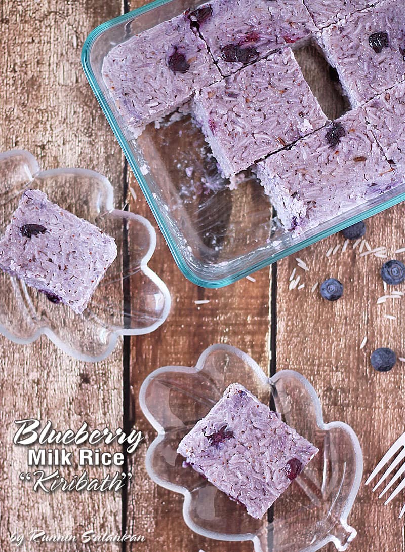 Creamy, slightly sweetened, rose water and cinnamon scented, blueberry flavored "kiribath" or milk rice can provide you with an energizing breakfast to start to your day!