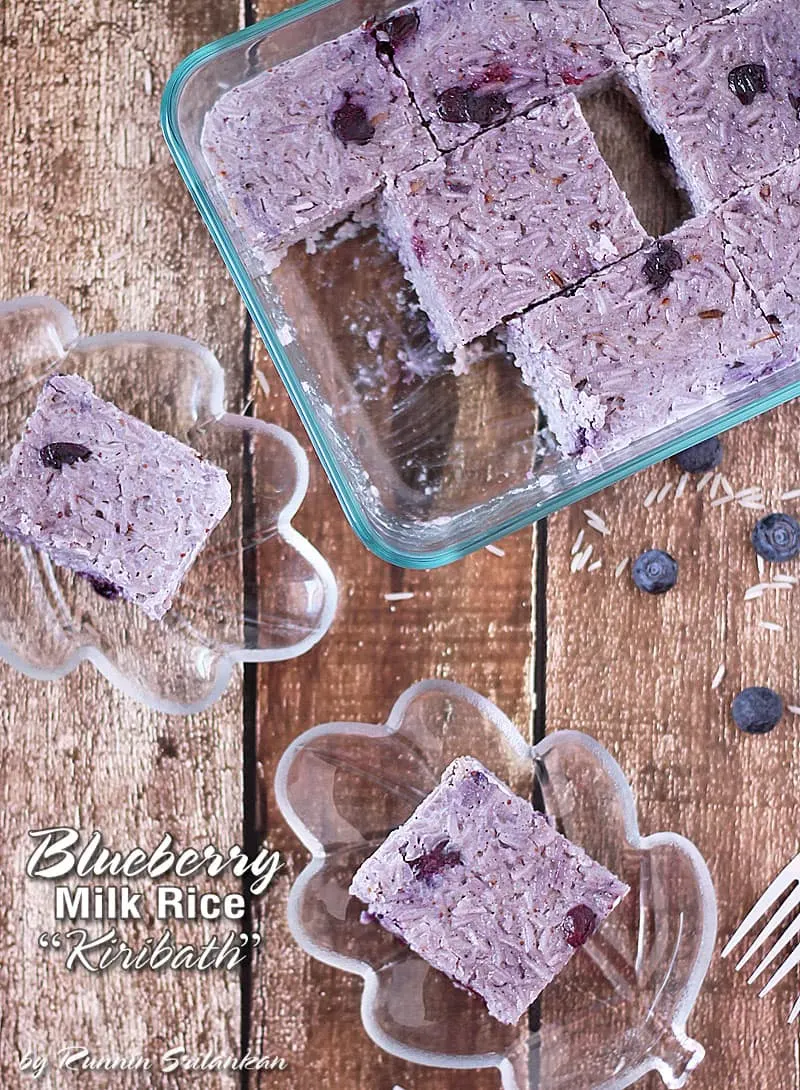 Creamy, slightly sweetened, rose water and cinnamon scented, blueberry flavored "kiribath" or milk rice can provide you with an energizing breakfast to start to your day!