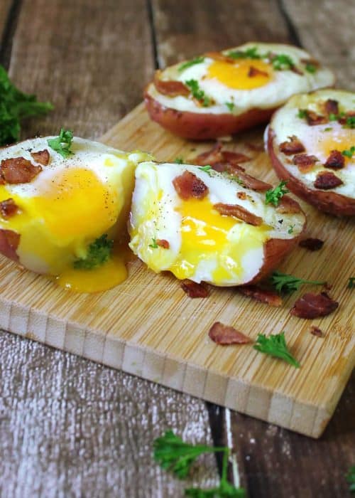 Bacon And Egg Potato Skins