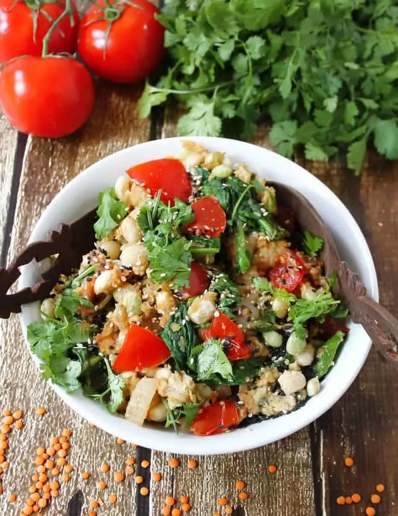 Lentil Butter Peas Sesame Salad