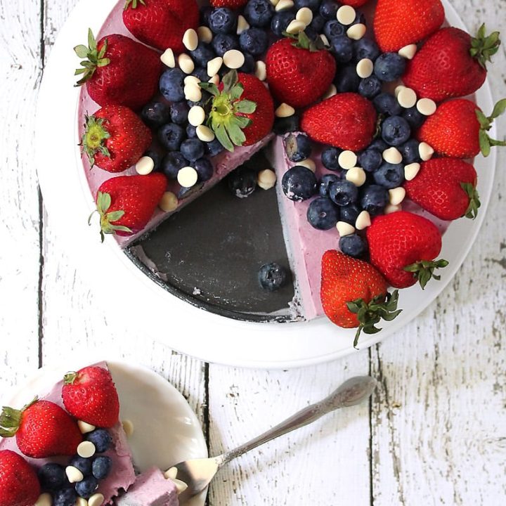 Dairy-Free Strawberry Blueberry CheeseCake-like Cake @RunninSrilankan