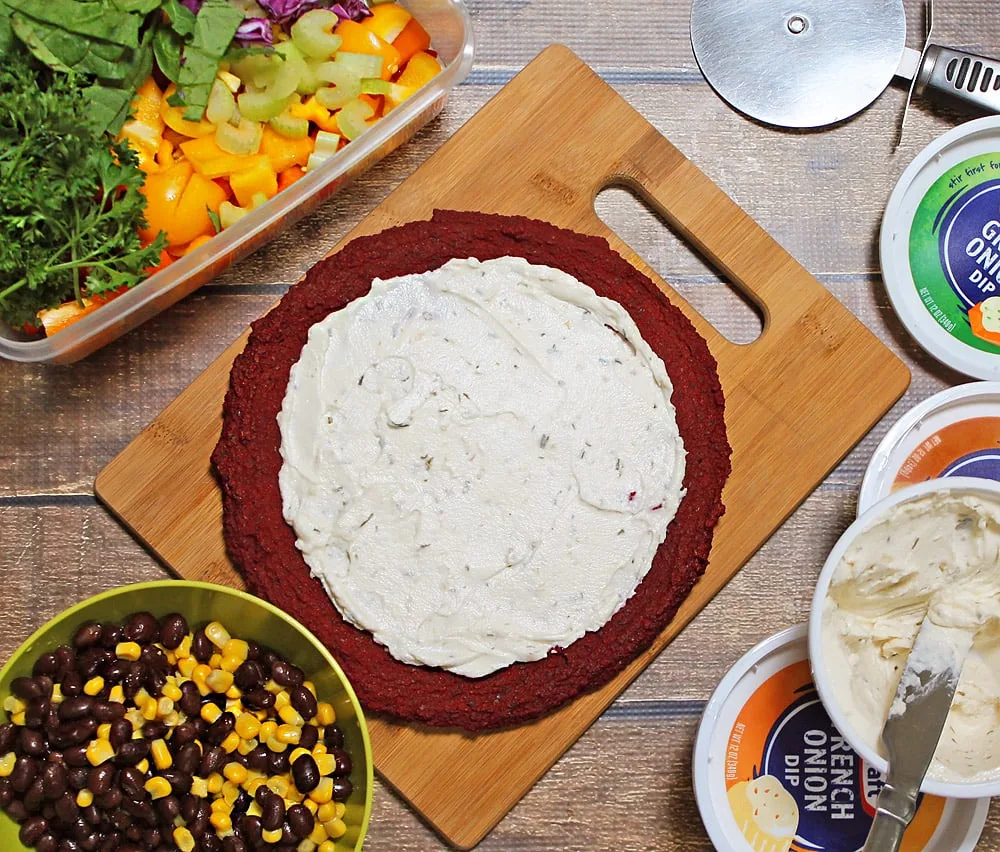 Beet Pizza with Green Onion Dip as a Base