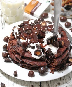 Chocolate Oatmeal Pancakes With Brookside Chocolates