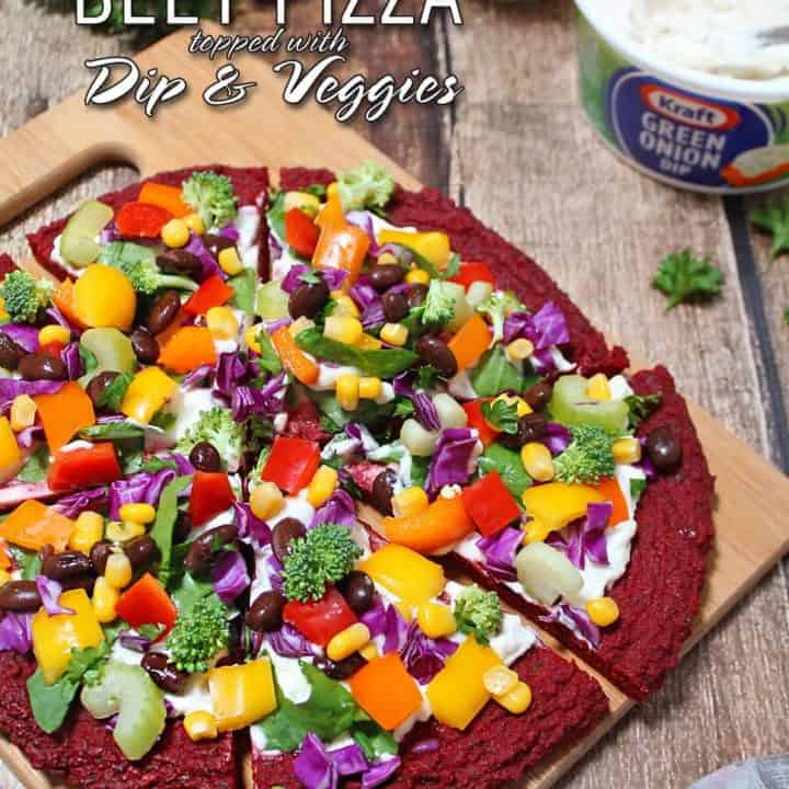 Veggie & Dip Topped Beet Pizza #DipYourWay