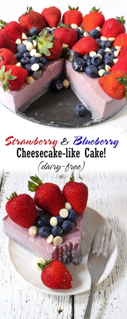 Strawberry and Blueberry “Cheese-like” Cake
