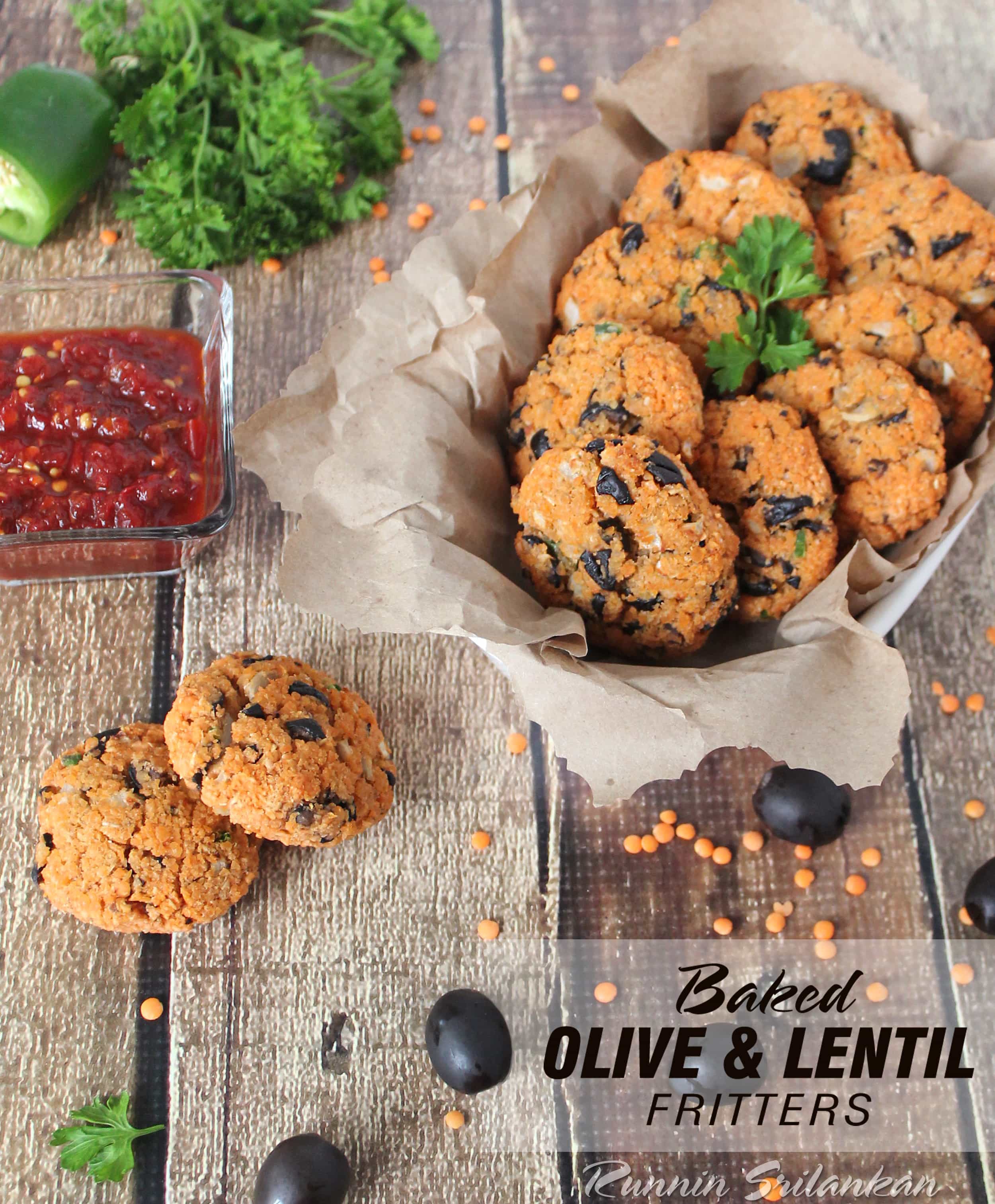 Baked Olive Lentil Fritters aka Dal Vada