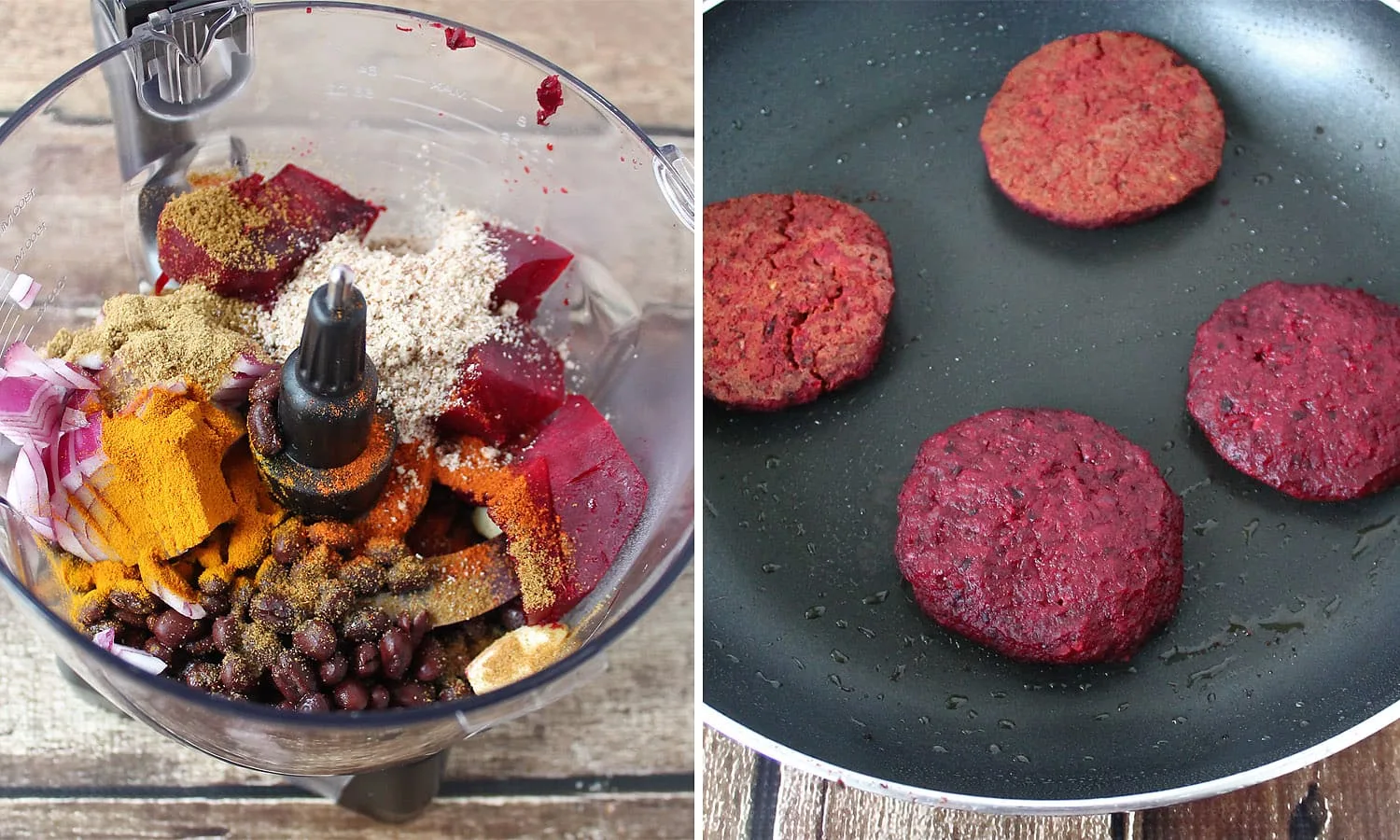 Beet Black Bean Burgers #KingOfFlavor 