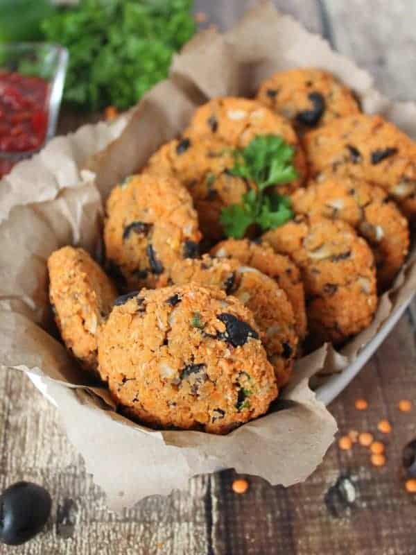 Baked Olive Lentil Fritters aka “Dal Vada”