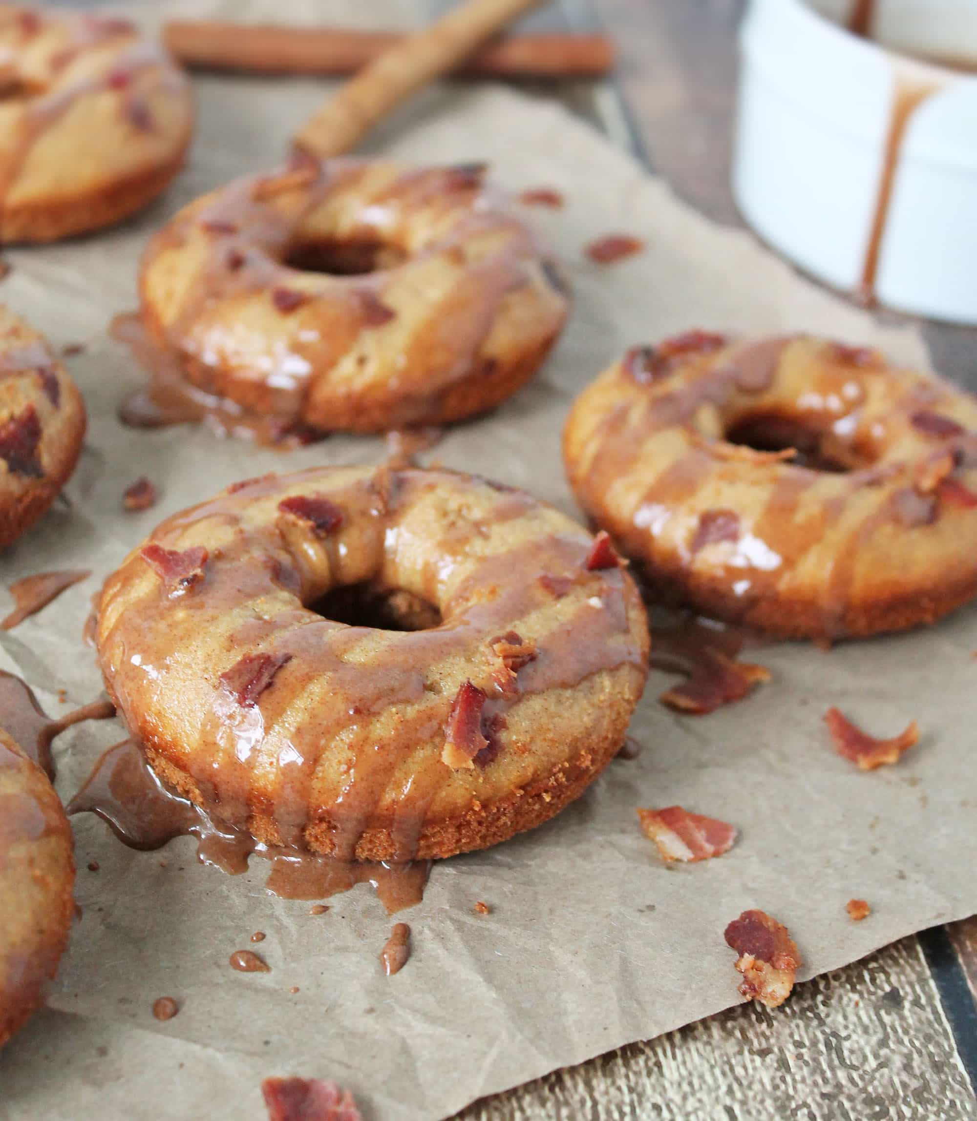 Gluten Free Baked Cinnamon Bacon Doughnuts