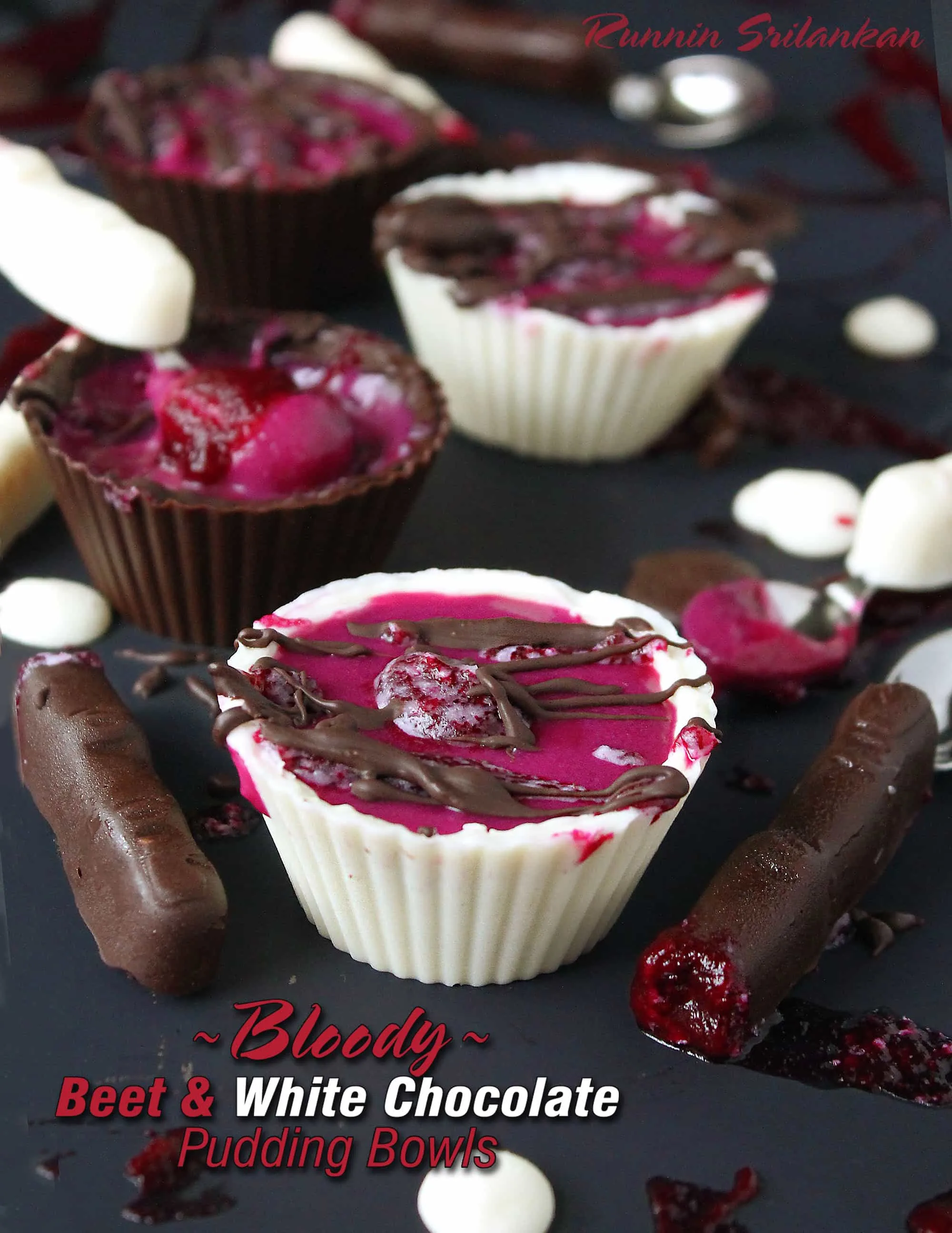 Bloody Beet Bowls With Chocoley White Chocolate & Beets