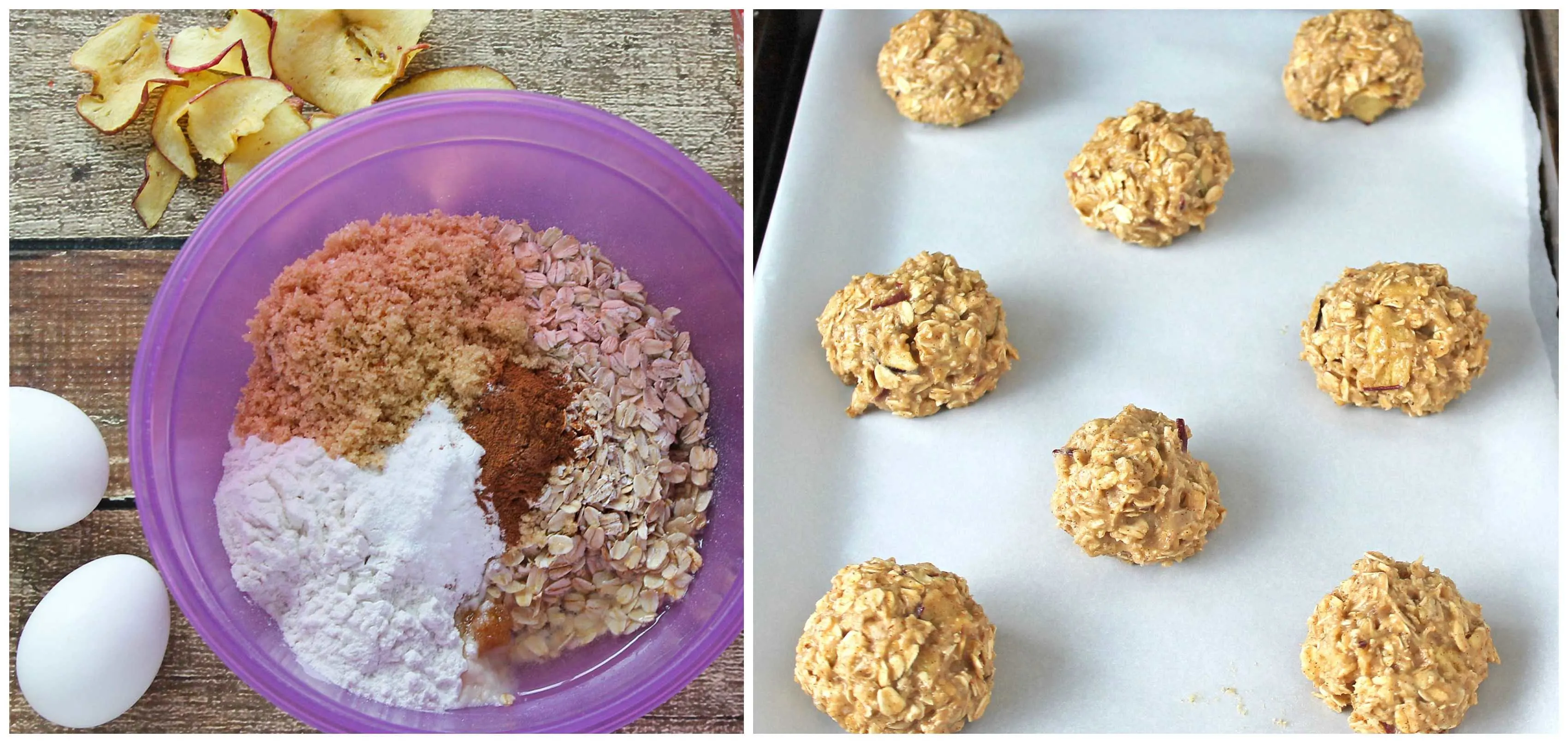 making cinnamon vanilla apple cookies