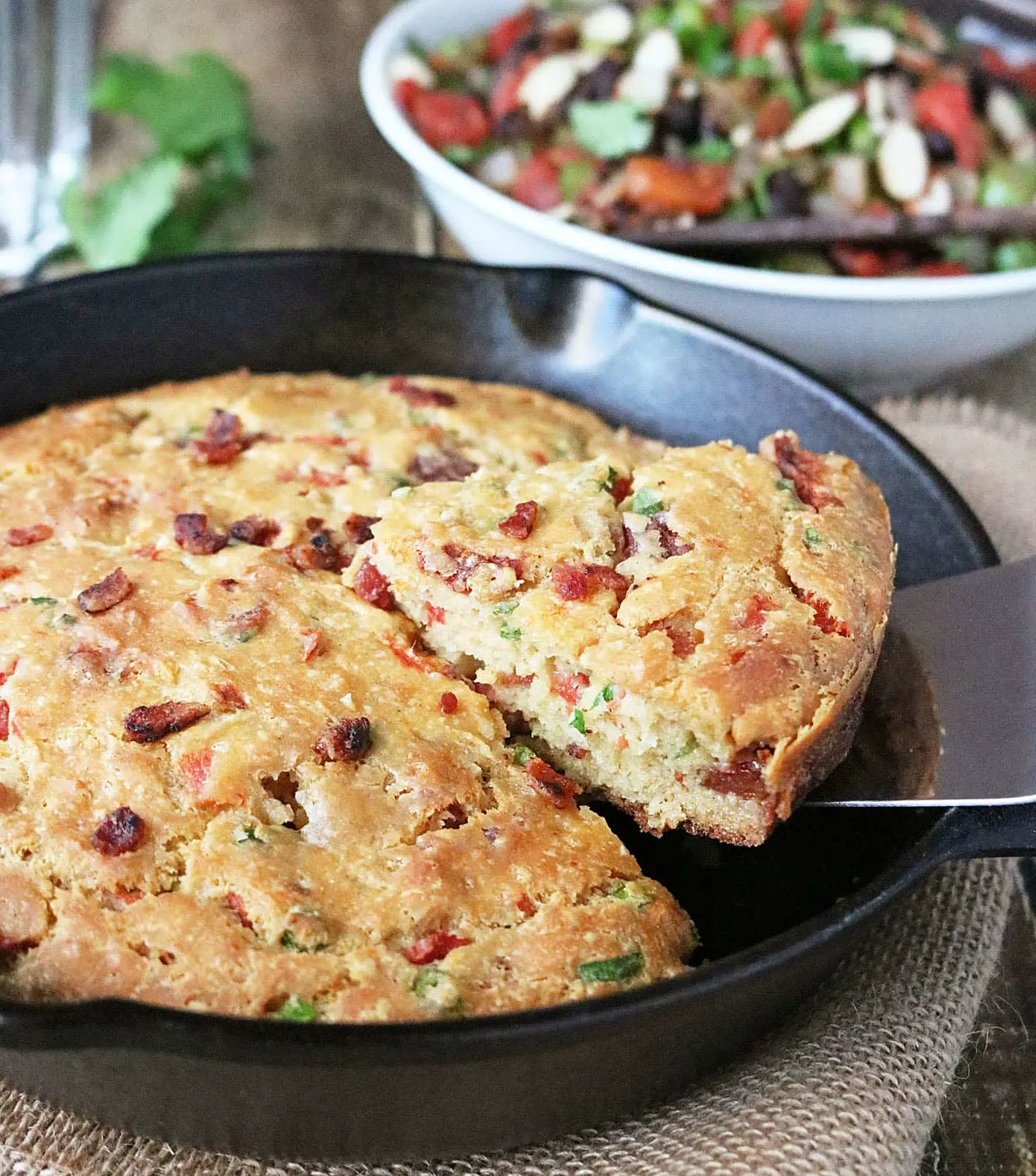 Tomato Bacon Skillet Bread that happens to be gluten free!