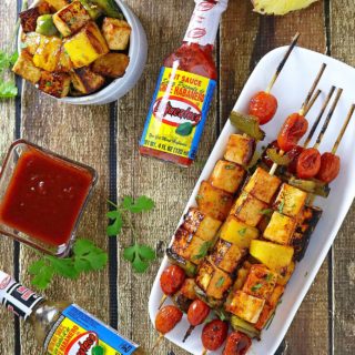 Spicy & Sweet Pineapple Tofu Skewers #KingOfFlavor