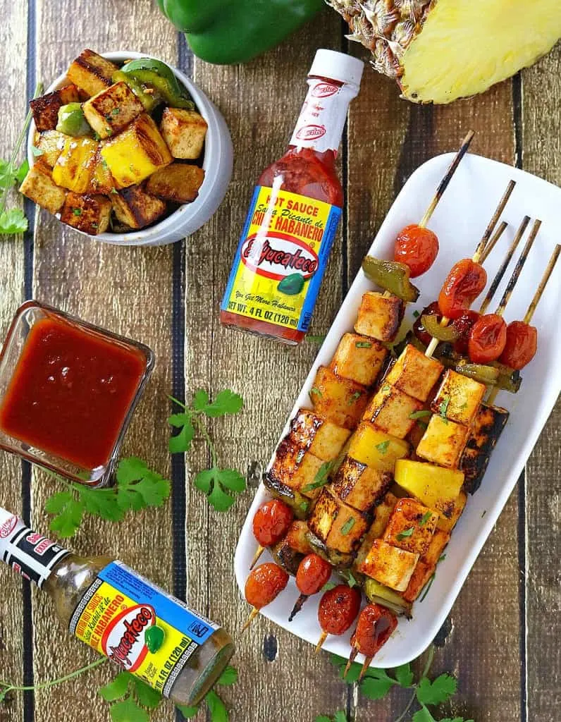 Spicy & Sweet Pineapple Tofu Skewers #KingOfFlavor