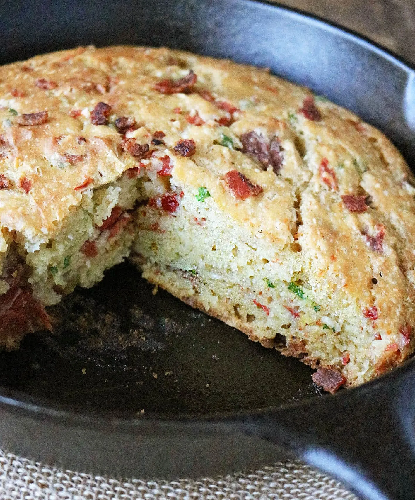 Tomato Bacon Skillet Bread that happens to be gluten free!