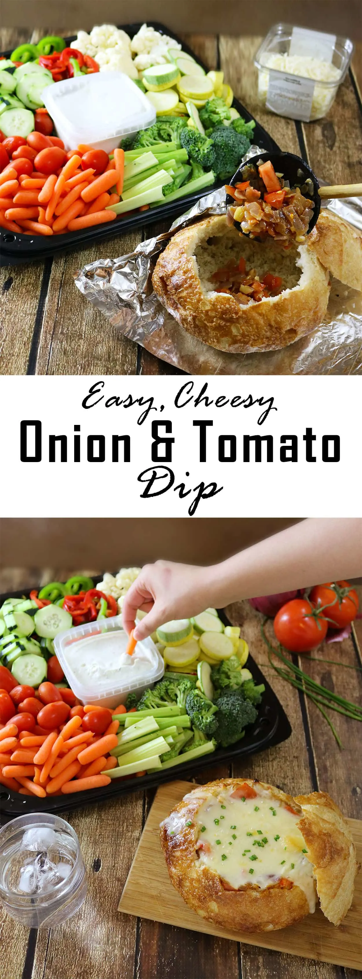 Cheesy Onion Tomato Dip