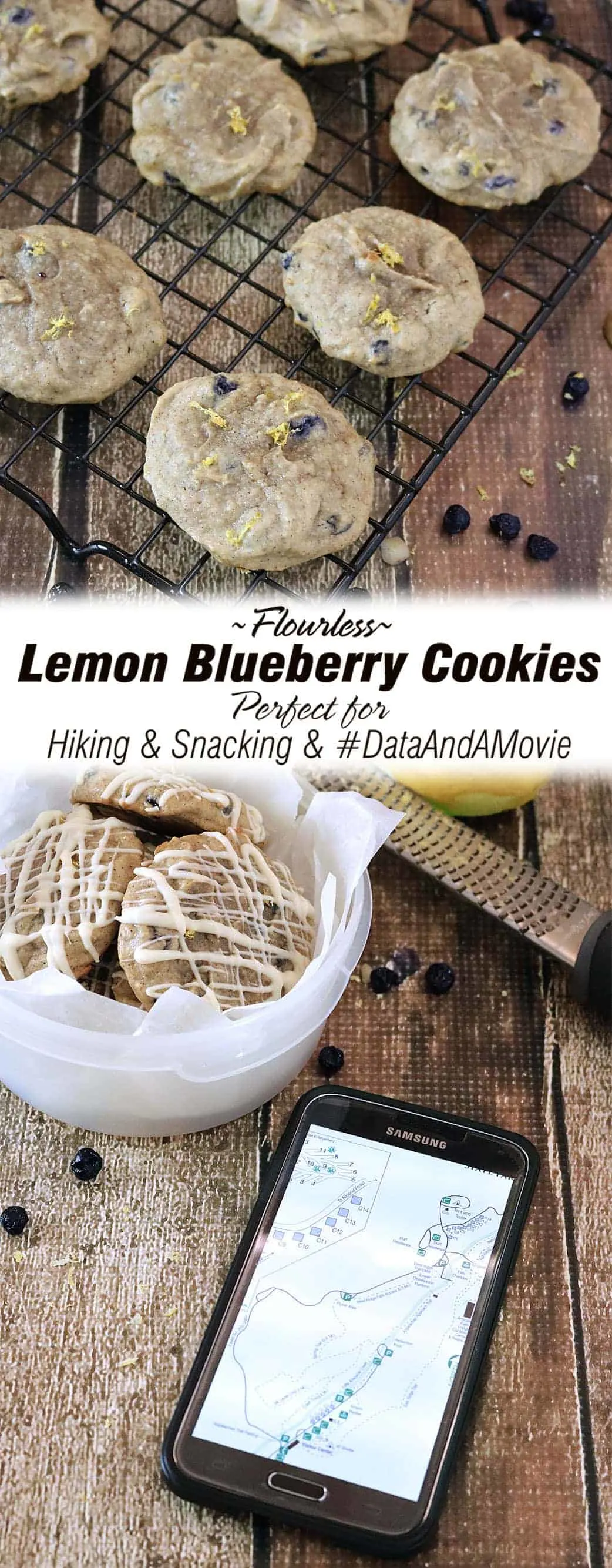 Lemon Blueberry Cookies {Flourless} #DataAndAMovie