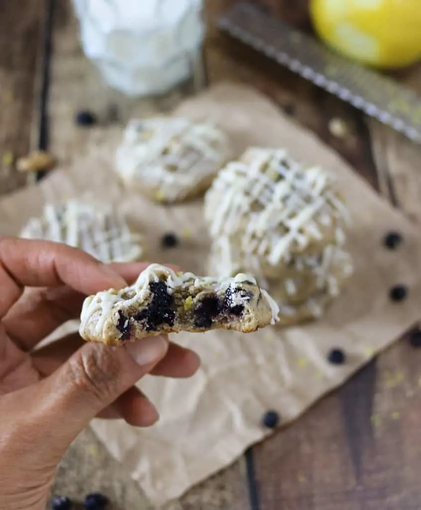 Lemon Blueberry Cookies {Flourless}