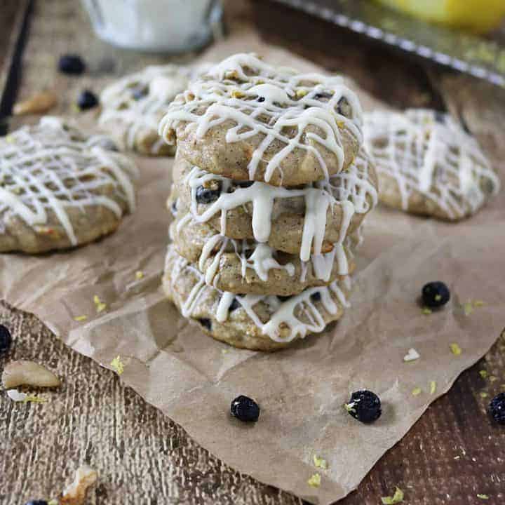 Lemon Blueberry Cookies {Flourless}