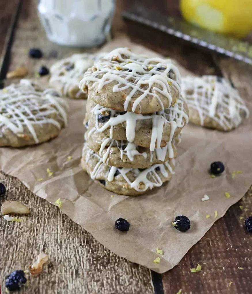 Lemon Blueberry Cookies {Flourless}