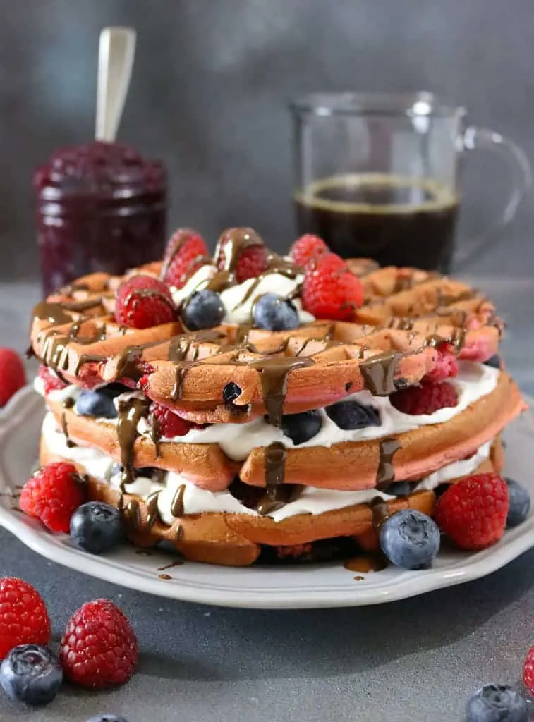 Beet Berry Waffles 