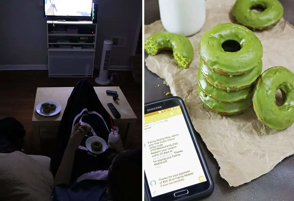 Matcha Banana Donuts With Matcha Lemon Glaze