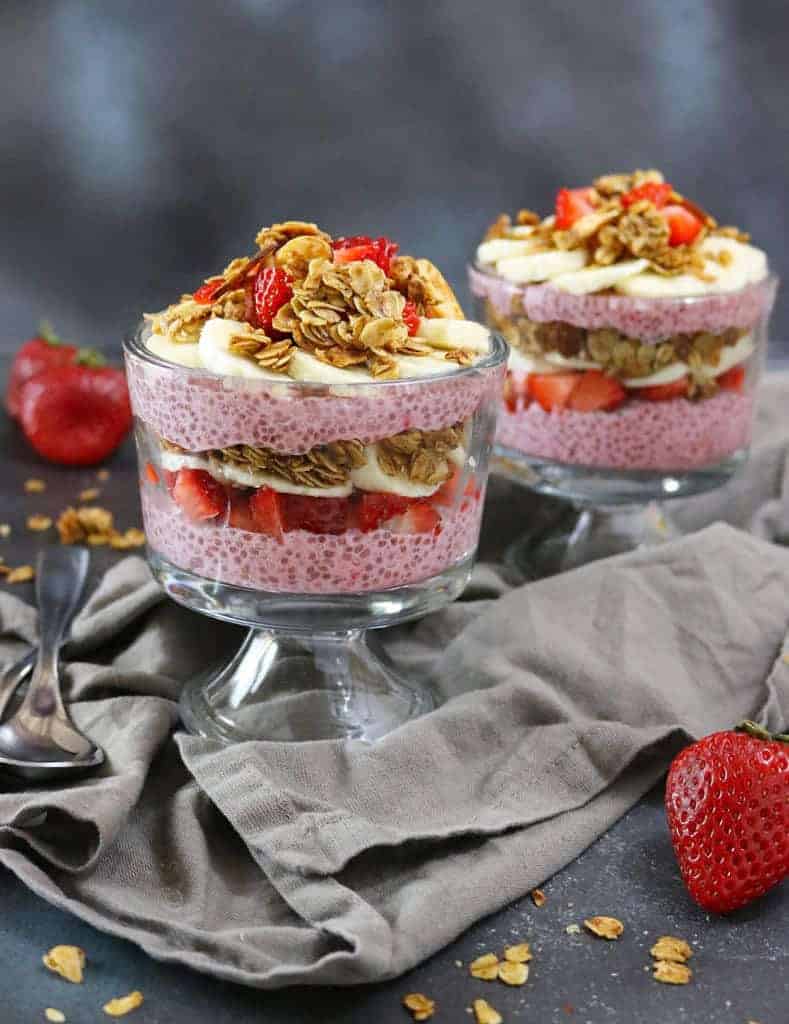 Strawberry & Banana Chia Pudding Parfait - Savory Spin