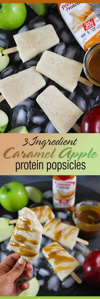Caramel Apple Protein Popsicles - 3 ingredients and healthy too!