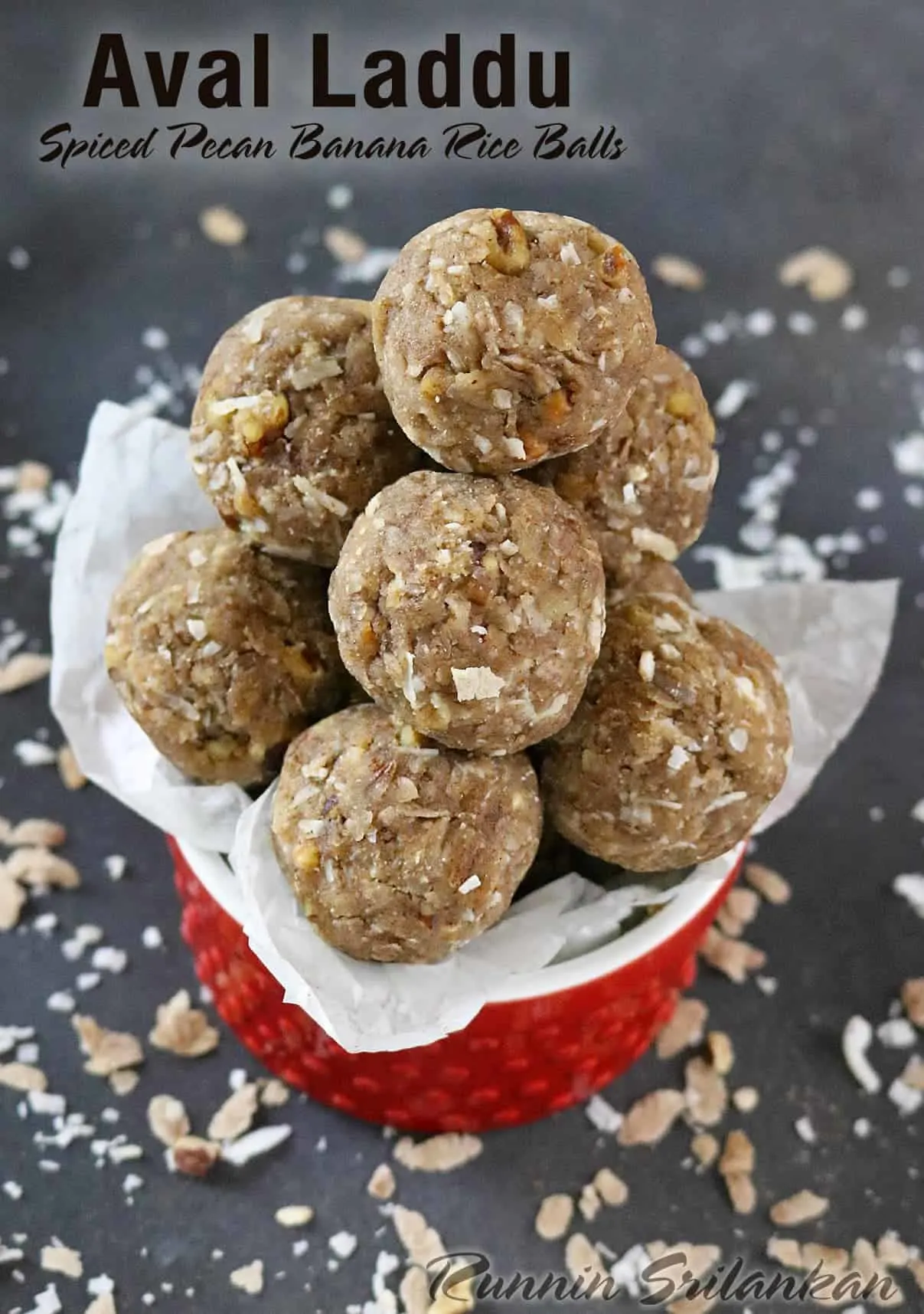 Spiced Pecan Banana Rice Balls - Aval Laddu