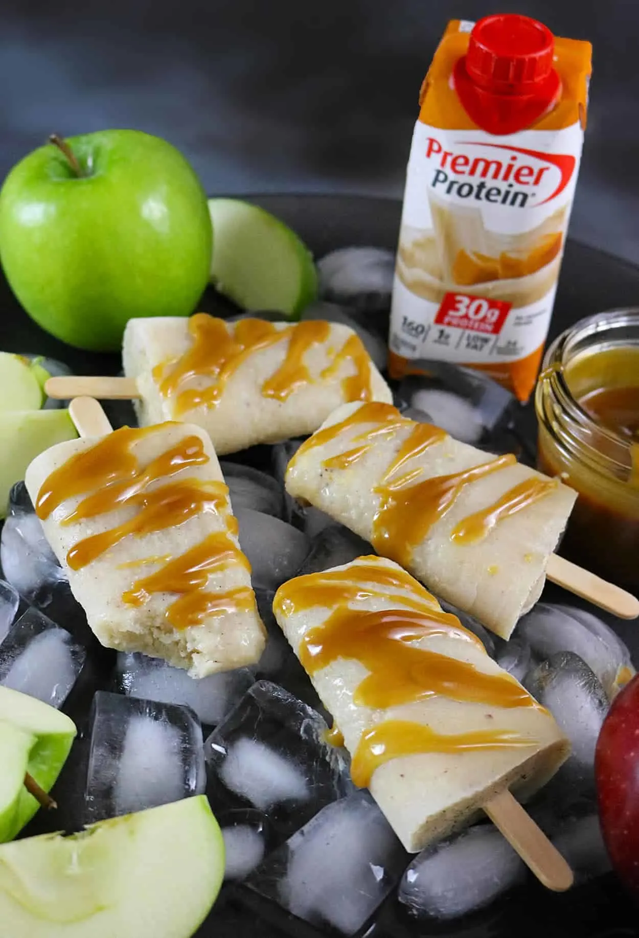 Caramel Apple Protein Popsicles - 3 ingredients and healthy too!