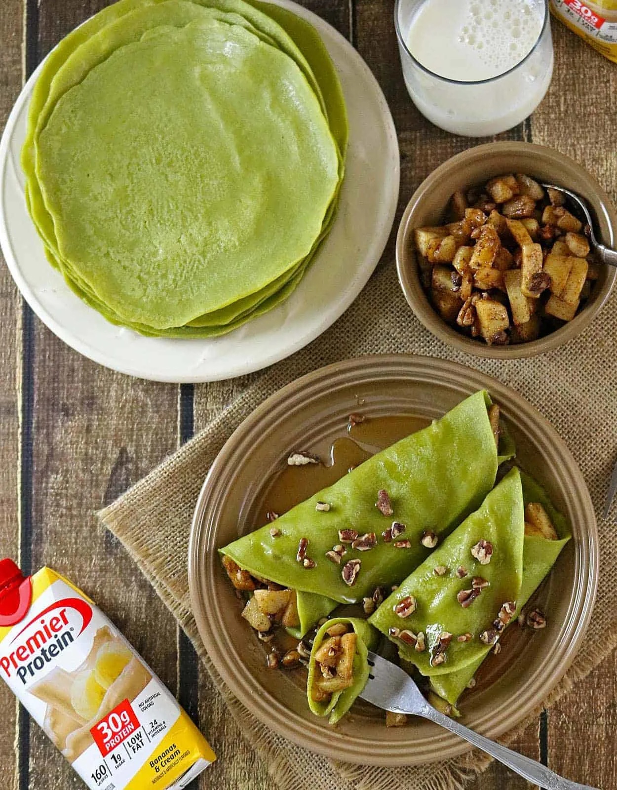 Matcha & Banana Protein Crepes