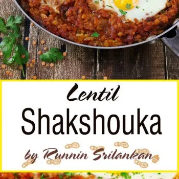A twist on traditional shakshuka, this one uses lentils instead of beans and would make a wonderfully delicious and comforting dinner with a chunk of a baguette to sop up all the juices.