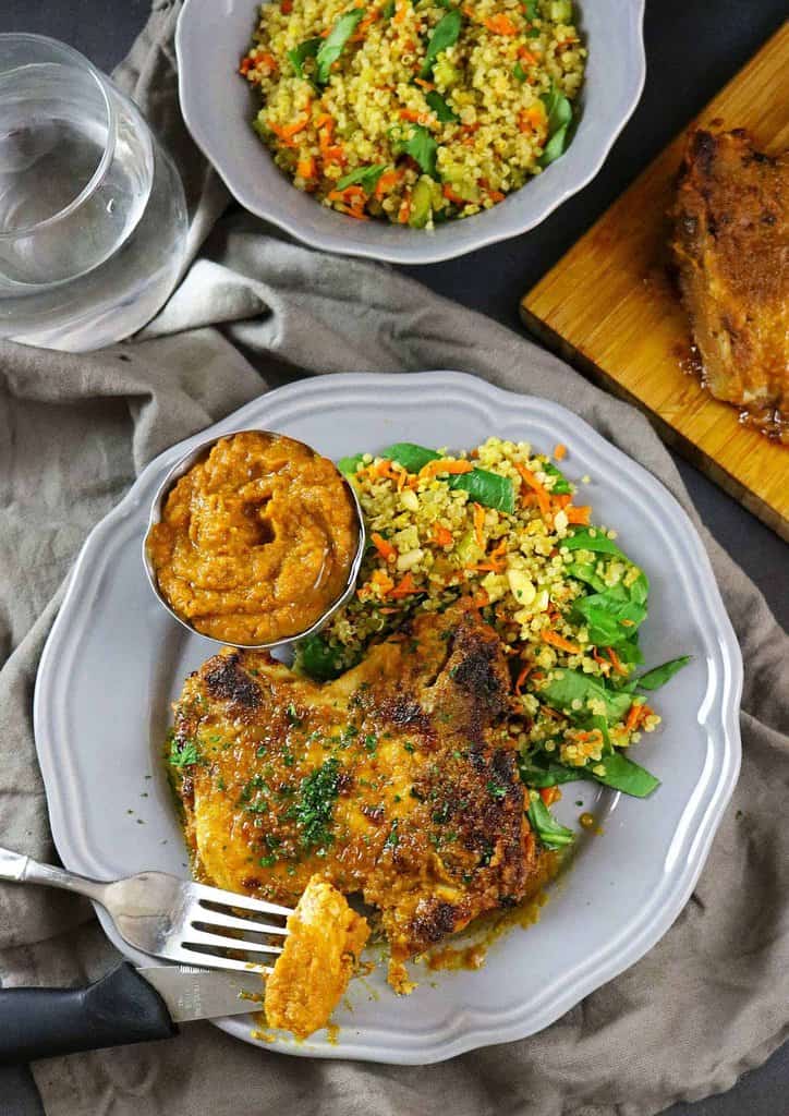 Pumpkin Curried Pork Chops #SmithfieldCares #ad Recipe at RunninSrilankan.com