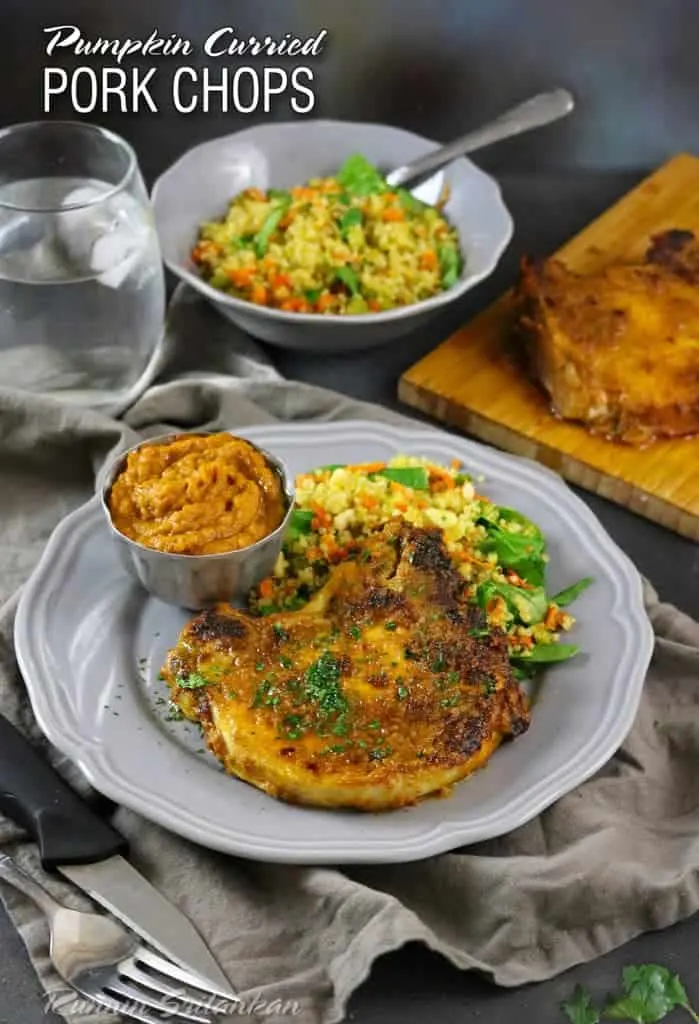 Pumpkin Curried Pork Chops #SmithfieldCares #ad Recipe at RunninSrilankan.com