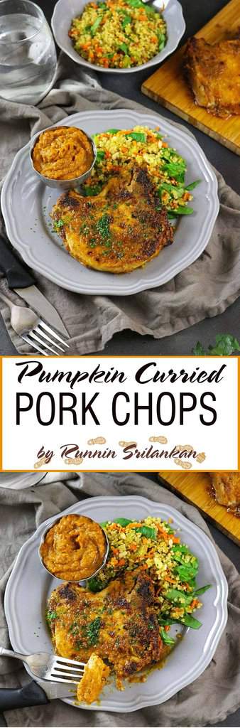 Pumpkin Curried Pork Chops #SmithfieldCares #ad Recipe at RunninSrilankan.com