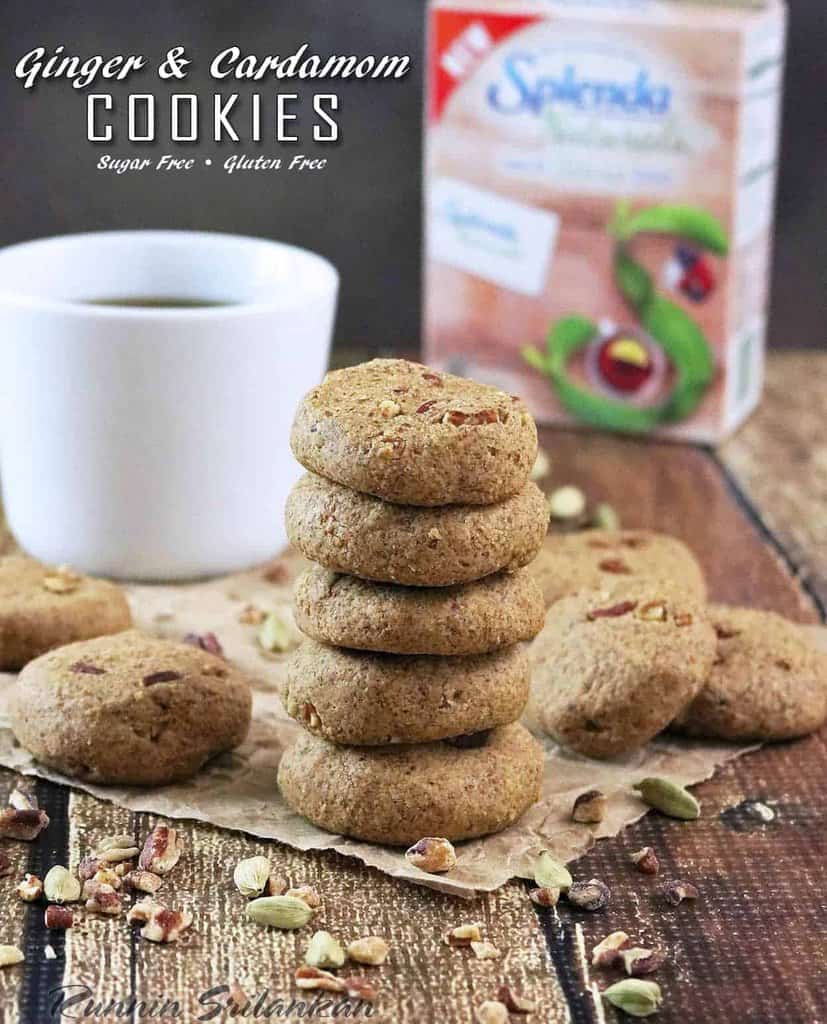 Ginger Cardamom Cookies - gluten-free, sugar-free, sweetened with Splenda Naturals