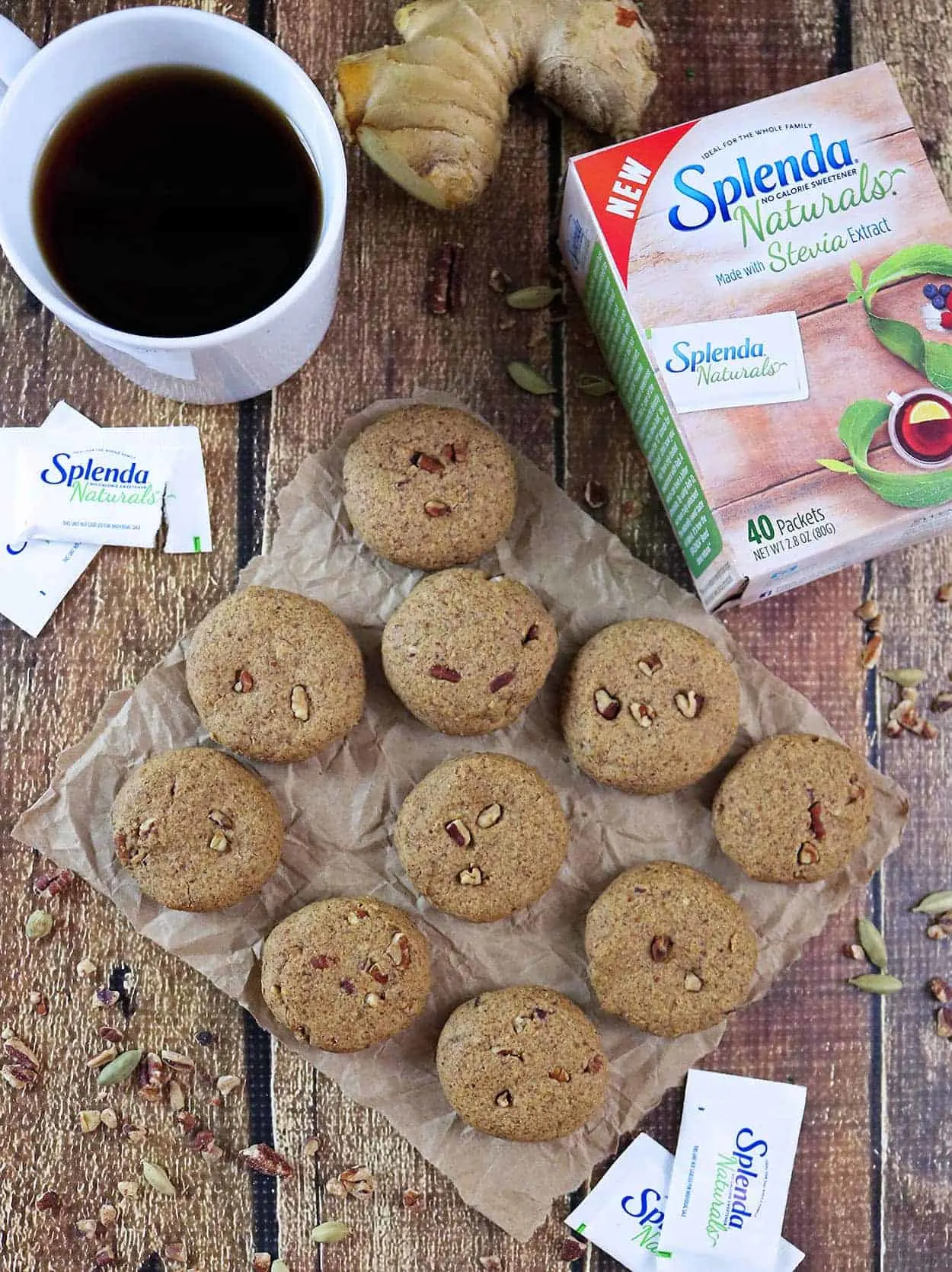 Ginger Cardamom Cookies - gluten-free, sugar-free, sweetened with Splenda Naturals