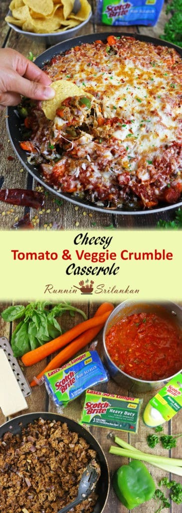Cheesy Tomato Veggie Crumble Casserole (healthy)