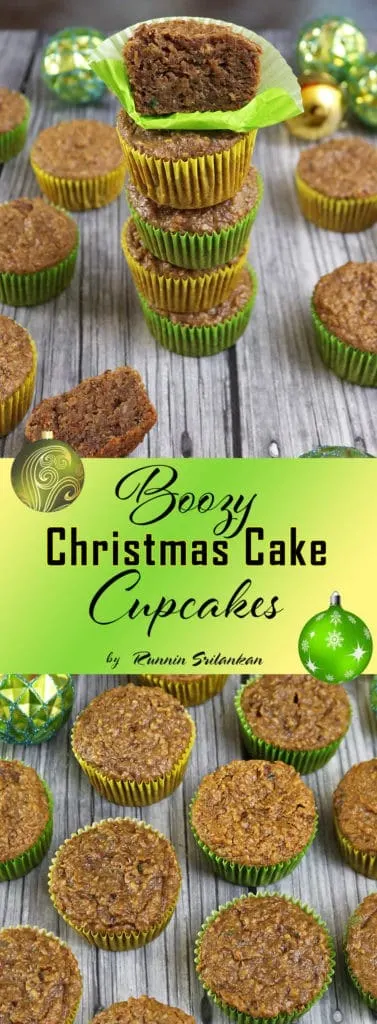 Boozy Christmas Cake Cupcakes - Sri Lankan Christmas Cake.