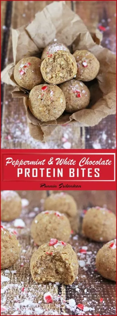 Peppermint White Chocolate Protein Bites