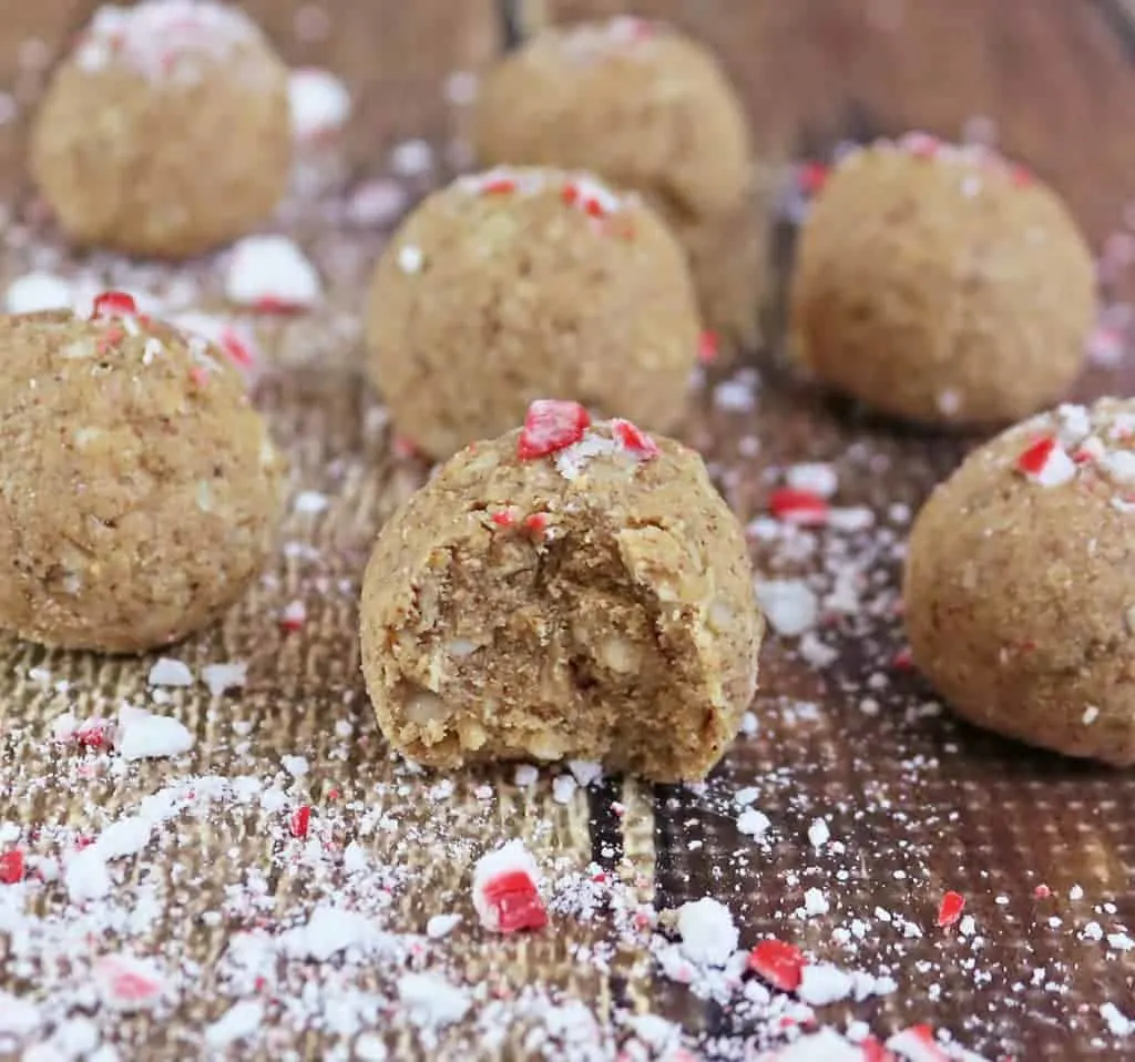 Peppermint White Chocolate Protein Bites