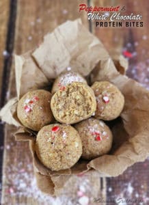 Peppermint White Chocolate Protein Bites