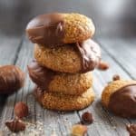 Chocolate Dipped Sesame Almond Breakfast Cookies