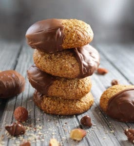 Chocolate Dipped Sesame Almond Breakfast Cookies