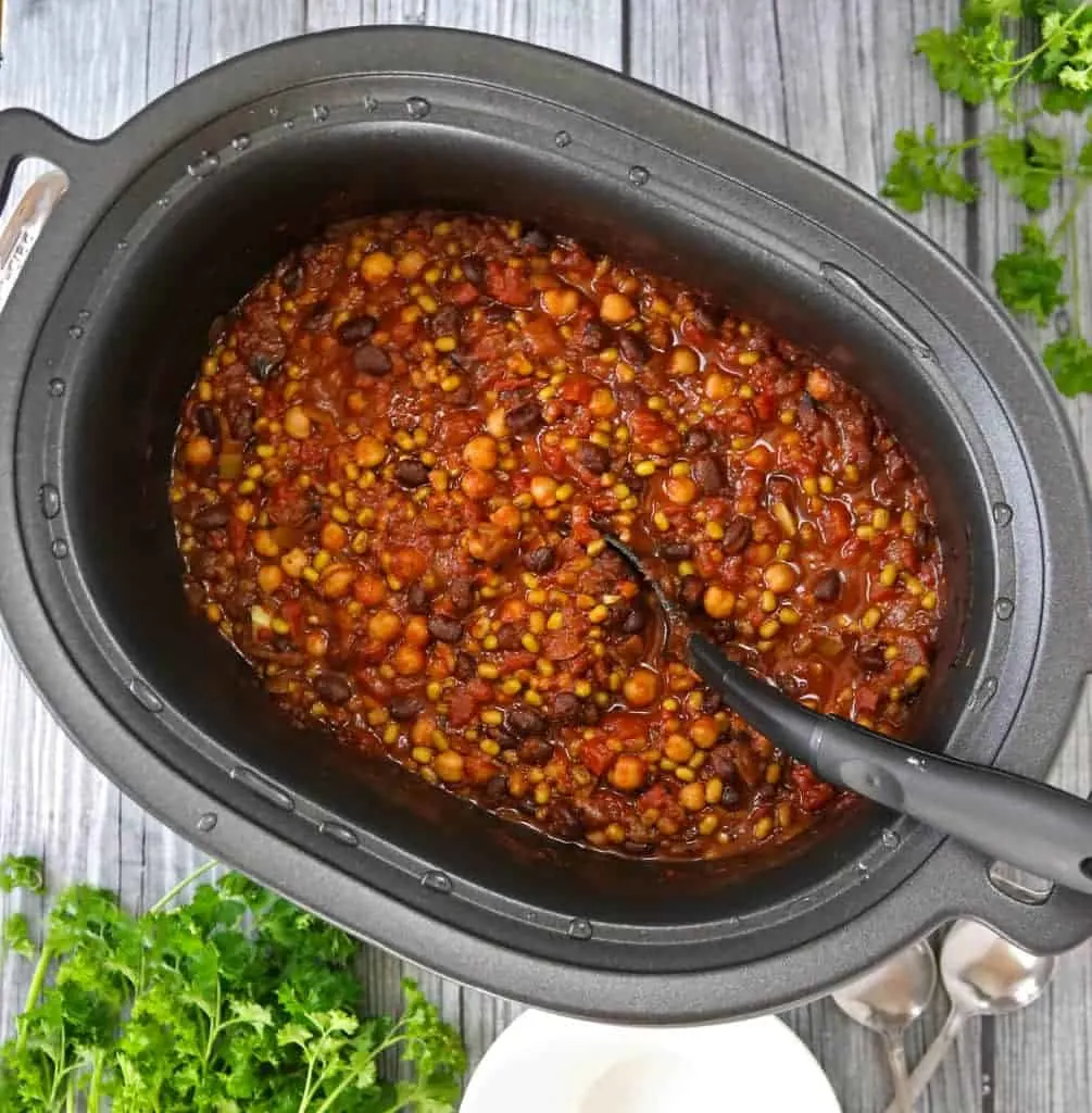 Slow Cooker Three Bean Stew