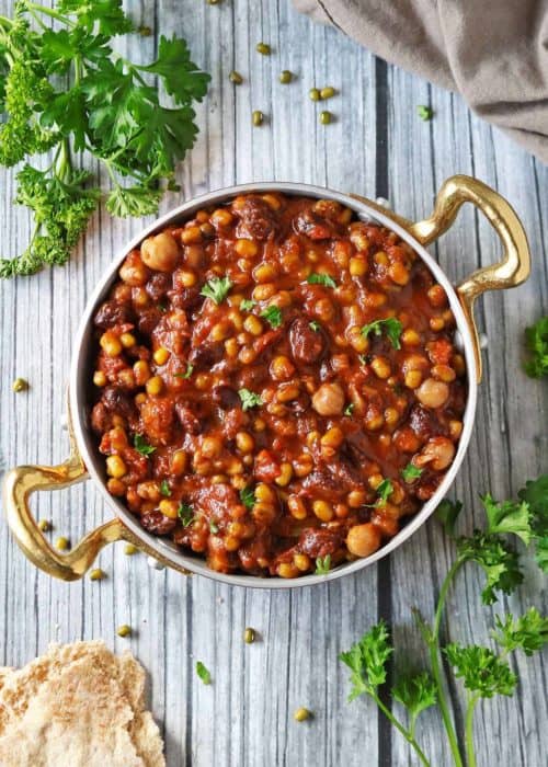 Slow Cooker Three Bean Stew With Cocoa